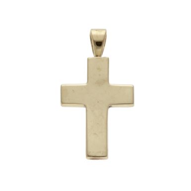 Pre-Owned 9ct Yellow Gold Solid Polished Cross Pendant