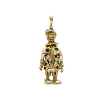 Pre-Owned 9ct Yellow Gold Gemstone Set Clown Pendant