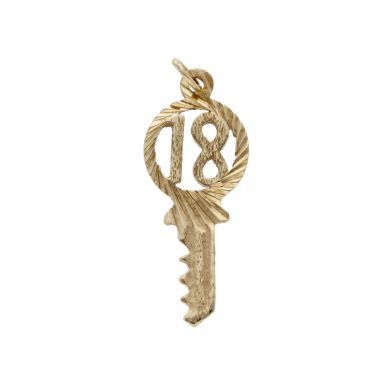 Pre-Owned 9ct Yellow Gold Age 18 Key Charm