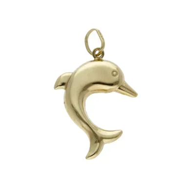 Pre-Owned 9ct Yellow Gold Hollow Dolphin Pendant
