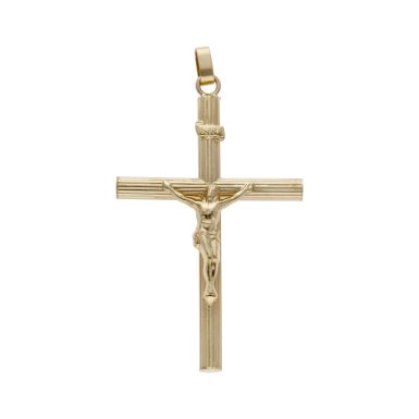 Pre-Owned 9ct Yellow Gold Large Crucifix Pendant