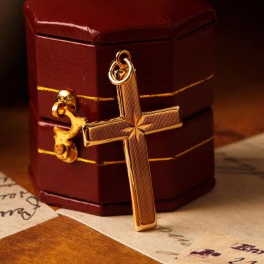 Pre-Owned Vintage 1963 9ct Yellow Gold Cross Pendant