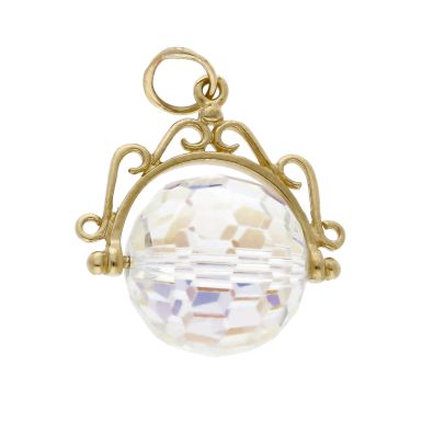Pre-Owned 9ct Yellow Gold Crystal Spinner Charm Pendant