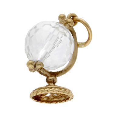 Pre-Owned 9ct Yellow Gold Crystal Globe Charm