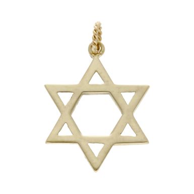 Pre-Owned 9ct Yellow Gold Solid Star of David Pendant