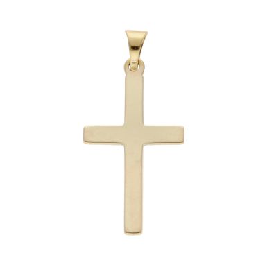 Pre-Owned 9ct Yellow Gold Flat Polished Cross Pendant