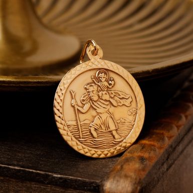 Pre-Owned Vintage 1988 9ct Yellow Gold St.Christopher Pendant