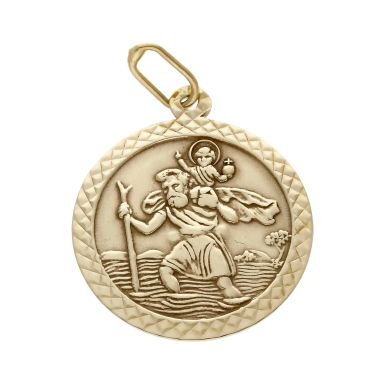Pre-Owned Vintage 1988 9ct Yellow Gold St.Christopher Pendant