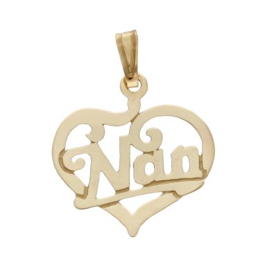 Pre-Owned 9ct Yellow Gold Nan Heart Pendant