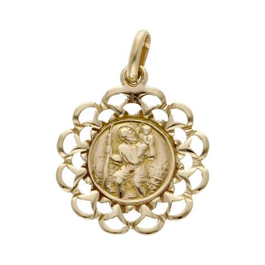 Pre-Owned Vintage 1980 9ct Yellow Gold St.Christopher Pendant