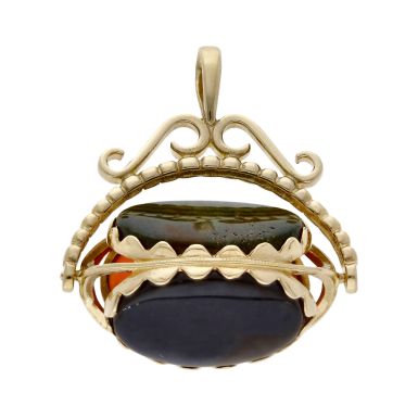 Pre-Owned 9ct Yellow Gold Multi Gemstone Spinning Fob Pendant