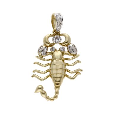 Pre-Owned 9ct Yellow Gold Cubic Zirconia Scorpion Pendant