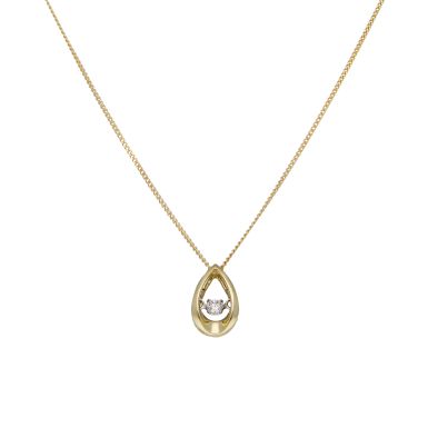 Pre-Owned 9ct Yellow Gold 18" Floating Diamond Necklace
