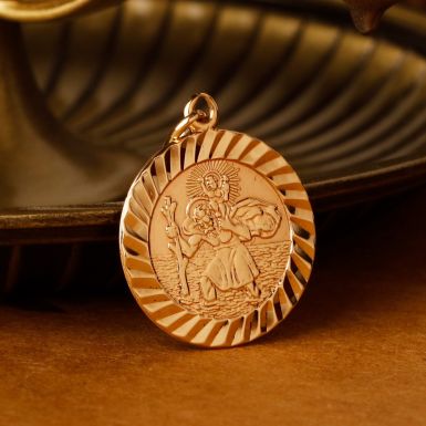 Pre-Owned Vintage 1988 9ct Yellow Gold St.Christopher Pendant