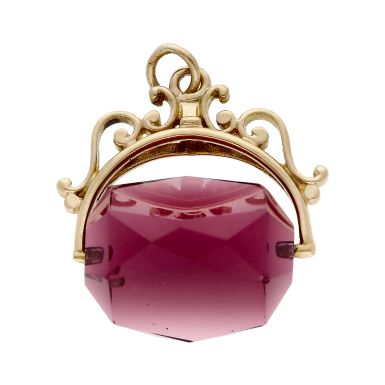 Pre-Owned Vintage 1969 9ct Gold Amethyst Fob Pendant