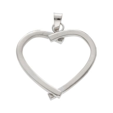 Pre-Owned 9ct White Gold Open Heart Pendant