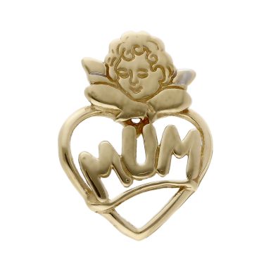 Pre-Owned 9ct Yellow & White Gold Mum Heart Pendant