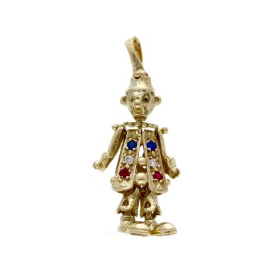 Pre-Owned 9ct Yellow Gold Gemstone Set Clown Pendant