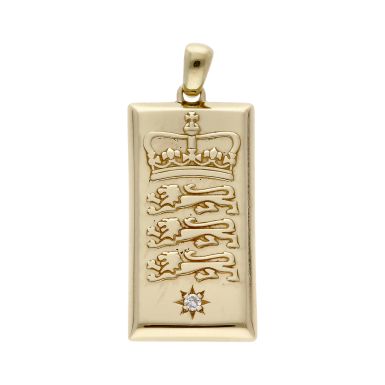 Pre-Owned 9ct Yellow Gold Three Lions England Ingot Pendant