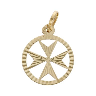 Pre-Owned 9ct Yellow Gold Maltese Cross Pendant