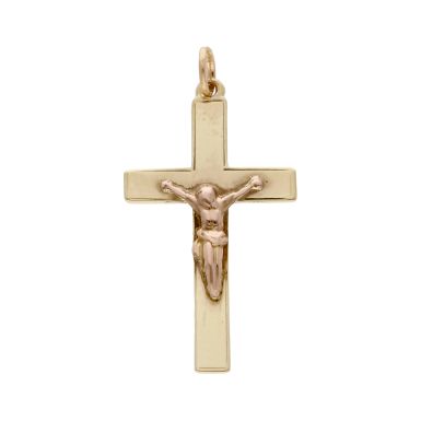 Pre-Owned Vintage 1955 9ct Yellow Gold Crucifix Pendant