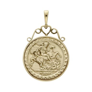 Pre-Owned 9ct Yellow Gold George & Dragon Coin Style Pendant