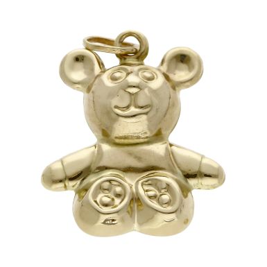 Pre-Owned 9ct Yellow Gold Hollow Teddy Bear Charm Pendant