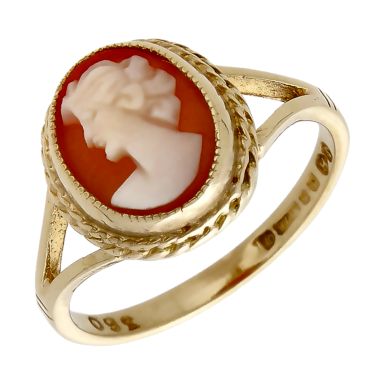 Pre-Owned Vintage 1973 9ct Yellow Gold Cameo Ring
