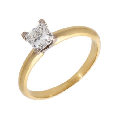 Pre-Owned 18ct Gold 0.71ct Princess Cut Diamond Solitaire Ring