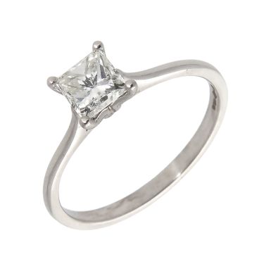 Pre-Owned Platinum 1.00ct Princess Cut Diamond Solitaire Ring