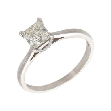 Pre-Owned 18ct White Gold 0.89ct Princess Cut Diamond Ring