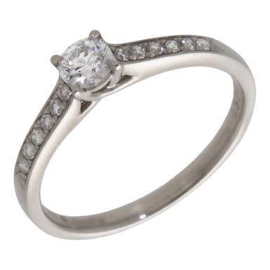 Pre-Owned Platinum 0.37ct Diamond Solitaire & Shoulders Ring