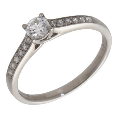 Pre-Owned Platinum 0.37ct Diamond Solitaire & Shoulders Ring