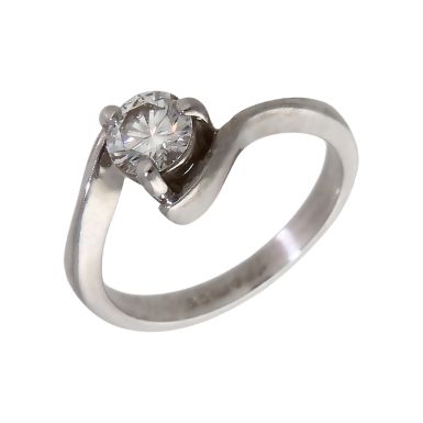 Pre-Owned Platinum 0.50ct Diamond Solitaire Twist Ring
