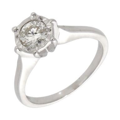 Pre-Owned 18ct White Gold 0.50ct Diamond Solitaire Ring