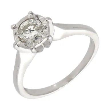 Pre-Owned 18ct White Gold 0.50ct Diamond Solitaire Ring