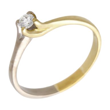 Pre-Owned 18ct Yellow & White Gold 0.17ct Diamond Solitaire Ring