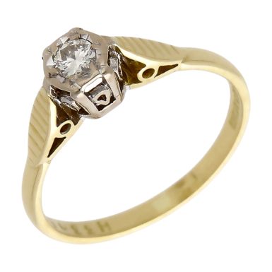 Pre-Owned Vintage 1973 18ct Yellow Gold Diamond Solitaire Ring