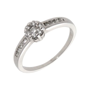 Pre-Owned 18ct White Gold 0.25ct Diamond Cluster Ring