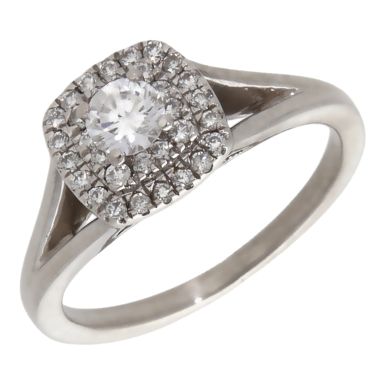Pre-Owned 18ct White Gold 0.38ct Diamond Halo Cluster Ring