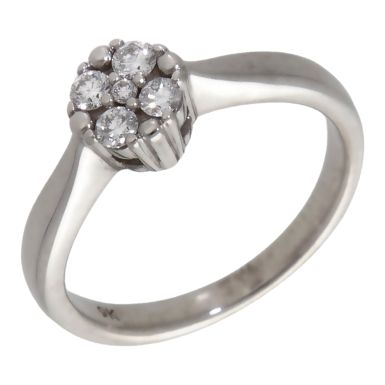 Pre-Owned 9ct White Gold 0.13ct Diamond Cluster Ring