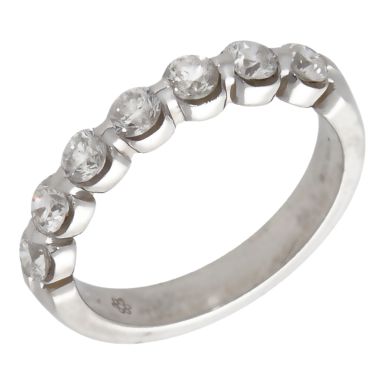 Pre-Owned 18ct White Gold 0.76ct Diamond Half Eternity Ring