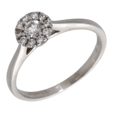 Pre-Owned 18ct White Gold 0.26ct Diamond Halo Cluster Ring