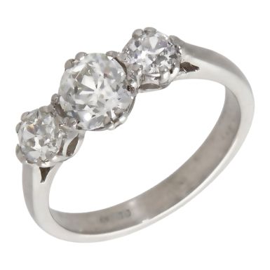 Pre-Owned Platinum 1.30ct Diamond Trilogy Ring