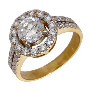 Pre-Owned 18ct Yellow Gold 1.40ct Diamond Halo Ring
