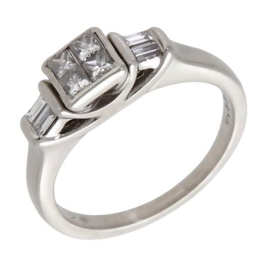 Pre-Owned 18ct White Gold 0.33ct Mixed Cut Diamond Cluster Ring
