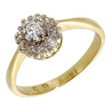 Pre-Owned 18ct Yellow Gold Diamond Cluster Ring