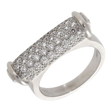 Pre-Owned 18ct White Gold 1.15ct Diamond Circle Bar Dress Ring
