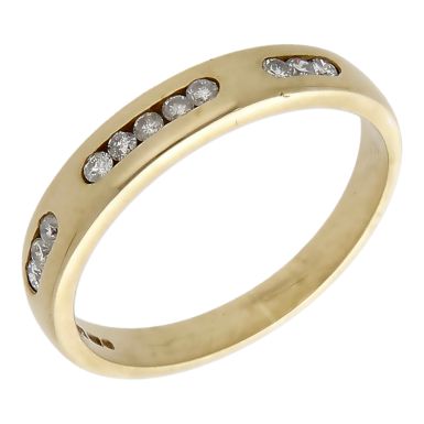 Pre-Owned 9ct Yellow Gold Diamond Set Band Ring