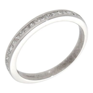 Pre-Owned 9ct White Gold Princess Cut Diamond Half Eternity Ring